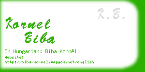 kornel biba business card